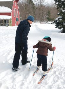 Learning to ski - Winter Family Weekend at Osprey Wilds